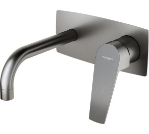 MONOMANDO DE LAVABO EMPOTRADO CA?O 16 CM BRUSHED METAL KLOE